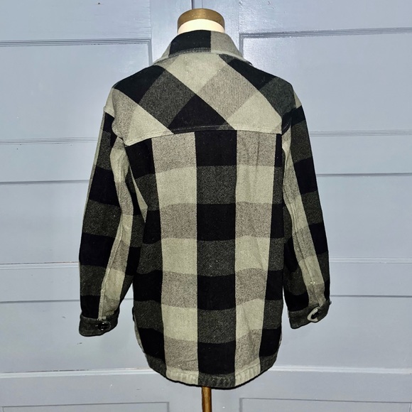 Lucky Brand Plaid Shacket Oversized Boho Button Down Thick Flannel Top Jacket - Picture 5 of 5